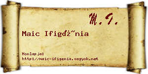 Maic Ifigénia névjegykártya